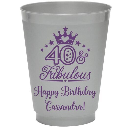 40 & Fabulous Crown Colored Shatterproof Cups